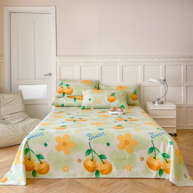 "100% Cotton Thick Floral Bed Sheet – Single to King Sizes, Kids & Adults"