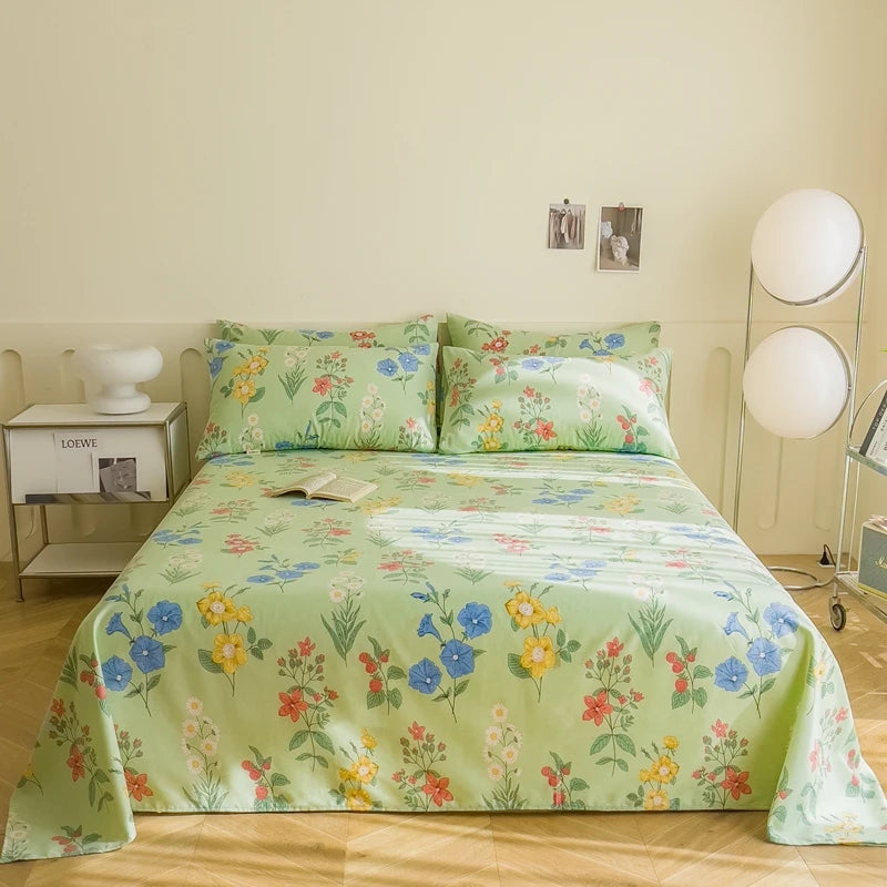 "100% Cotton Thick Floral Bed Sheet – Single to King Sizes, Kids & Adults"