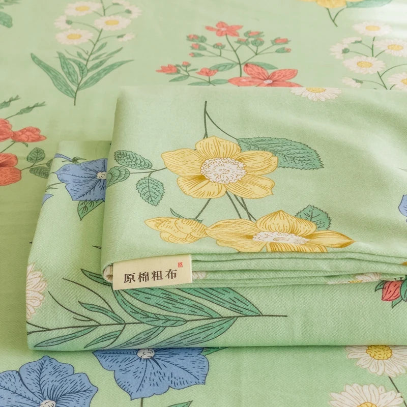 "100% Cotton Thick Floral Bed Sheet – Single to King Sizes, Kids & Adults"