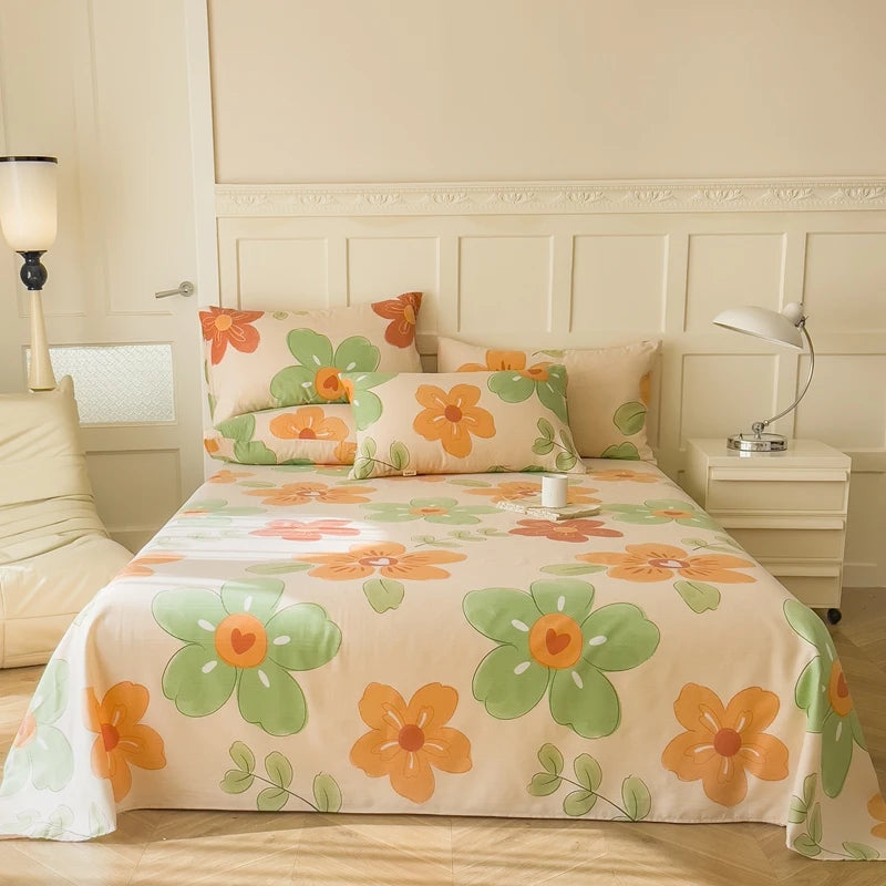 "100% Cotton Thick Floral Bed Sheet – Single to King Sizes, Kids & Adults"