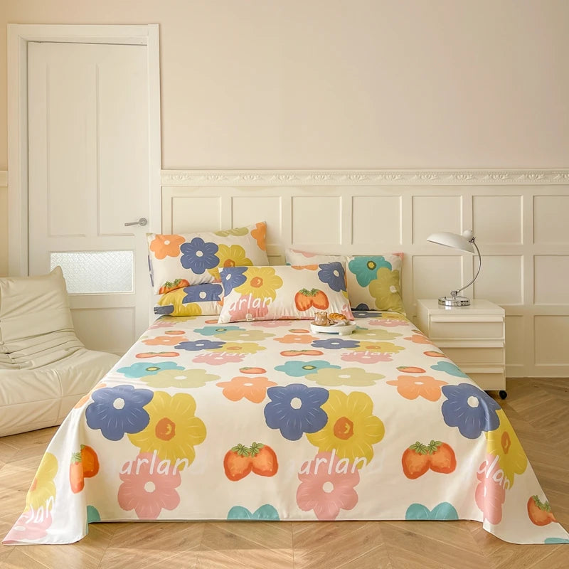 "100% Cotton Thick Floral Bed Sheet – Single to King Sizes, Kids & Adults"