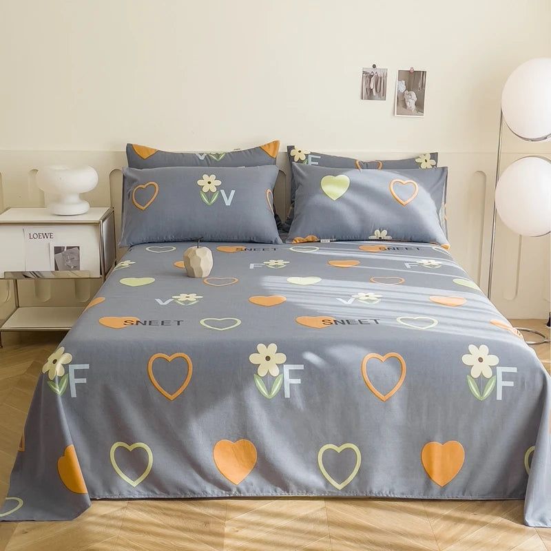 "100% Cotton Thick Floral Bed Sheet – Single to King Sizes, Kids & Adults"